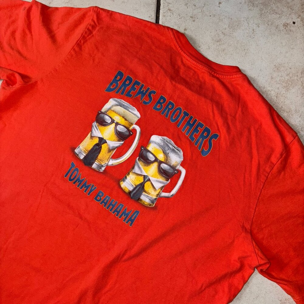 Tommy Bahama Brews Brothers Orange Beer Tee Shirt Men’s M Funny Graphic